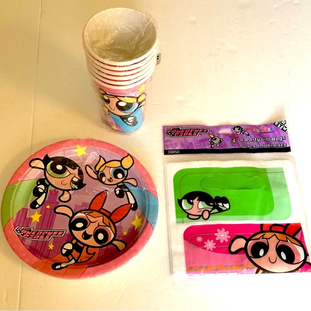 PowerPuff Girls Party Supplies Set Bubbles Blossom Buttercup 90’s cartoon
